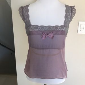 Purple sleeveless blouse
